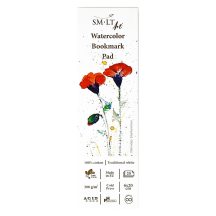   Akvarelltömb - SMLTArt Professional Watercolor 300gr, 100% pamut, érdes felületű - 20 lapos könyvjelző tömb 20x6 cm-es méretű
