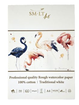Akvarelltömb - SMLTArt Professional Watercolor 300gr, 100% pamut, érdes felületű - 10 lapos művésztömb A4-es méretű
