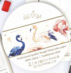   Akvarelltömb - SMLT Art Professional Watercolor 300gr, 20 lapos, 100% pamut, érdes felületű - Kör alakú, átmérő 16 cm