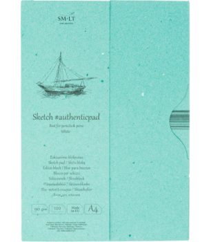 Vázlattömb - SMLT Authenticpad, Fehér papírból, mappában - 120gr, 90 lapos A4