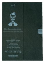   Pasztelltömb mappában - SMLT Black Sketch Pad 165gr, A4, 30 ív