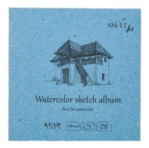 Akvarell mini album - SMLT Watercolor sketch album 280gr, 24 lapos, 14x14cm