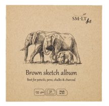   Natúr barna mini album - SMLT Brown sketch album 135gr, 32 lapos, 9x9cm