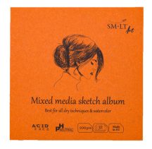   Mini album vegyes technikákhoz - SMLT Mixed media sketch album 200gr, 32 lapos, 9x9cm