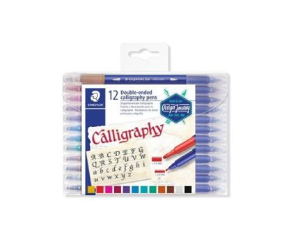 Kalligrafikus marker készlet, 2,0/3,5 mm, kétvégű - STAEDTLER 12 színű készlet