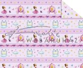Kartonpapír - Mesevilág Hercegnős, tökhintós, rózsaszín sormintás karton, 29,5x20cm, 1 lap
