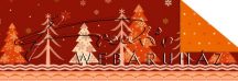 Kartonpapír - Karácsonyi varázslat Csomagolópapír mintázat, fenyőfa és hópelyhek