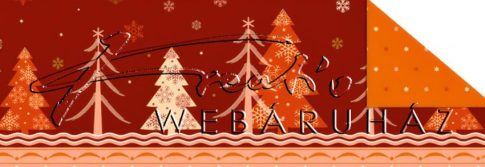 Kartonpapír - Karácsonyi varázslat Csomagolópapír mintázat, fenyőfa és hópelyhek