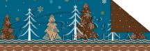 Kartonpapír - "Karácsonyi varázslat" Csomagolópapír mintás Karton, fenyőfa és hópelyhek mintasorral
