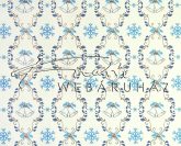 Kartonpapír - Karácsony, kék, Csengettyűs tapéta mintás Karton, 29,5x20cm, 1 lap