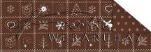 Kartonpapír - Vidéki Karácsony barna mintás karton jávorszarvasos, angyalkás hímzésminta