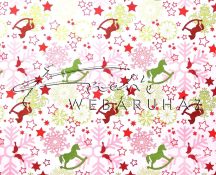 Kartonpapír - Karácsonyi varázslat zöld Hintalovak piros hópelyhekkel sormintás karton