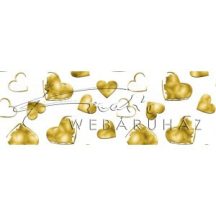 Kartonpapír - Esküvői arany szívek mintás kartonpapír, 20 gr. A4 - 1 lap