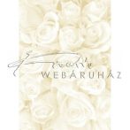   Kartonpapír - Esküvői Starlight karton, Nagy krém és arany rózsa mintás design karton, A4 - 5 lap
