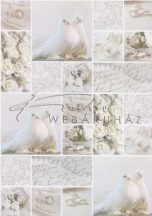  Kartonpapír - Esküvői metálfényű ezüst és fehér mintás design karton, A4 - 25 lap