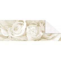   Kartonpapír - Esküvői Starlight karton, Nagy fehér és ezüst rózsa mintás design karton, A4 - 1 lap