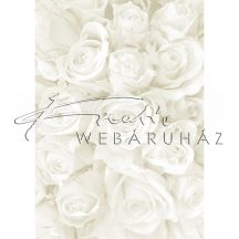 Kartonpapír - Esküvői Starlight karton, Nagy fehér és ezüst rózsa mintás design karton 1 lap
