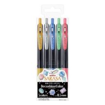   Zebra Sarasa Zselés toll Készlet - 0,5mm Decoshine Set - 5 db