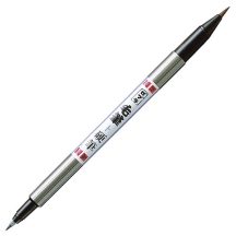   Zebra Ecsetfilc Kétvégű - Extrafinom és Közepes - Ezüst tolltest, fekete tinta