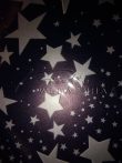 Transzparens papír - Kék-ezüst színű csillag mintás