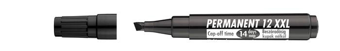 Alkoholos marker, 1-4 mm, vágott, ICO "Permanent 12 XXL", fekete