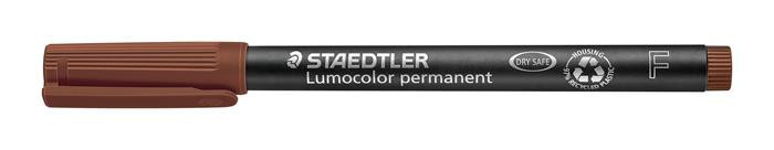 Alkoholos marker, OHP, 0,6 mm, STAEDTLER "Lumocolor® 318 F", barna