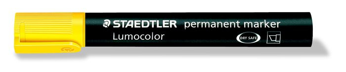 Alkoholos marker, 2-5 mm, vágott, STAEDTLER "Lumocolor® 350", sárga
