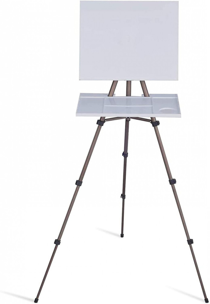 M-ART Professzionális, ultrakönnyű, tábori festőállvány, gyorsrögzítéssel, rögzíthető rajztáblával, 165 cm magas