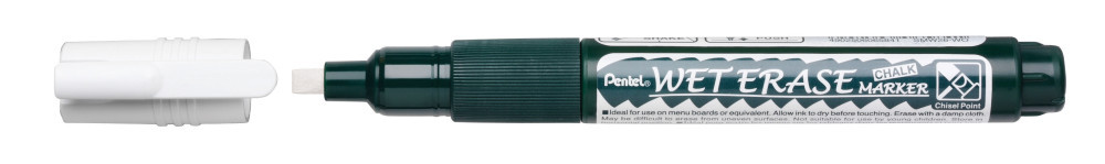 Pentel törölhető folyékony krétamarker fordítható heggyel 2-4 mm - fehér